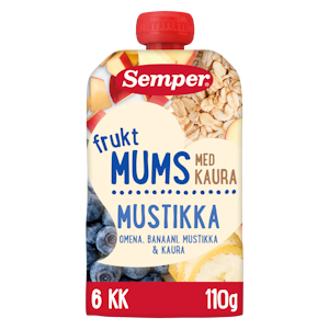 Semper Fruktmums 110g mustikka, omena, banaani & kaura