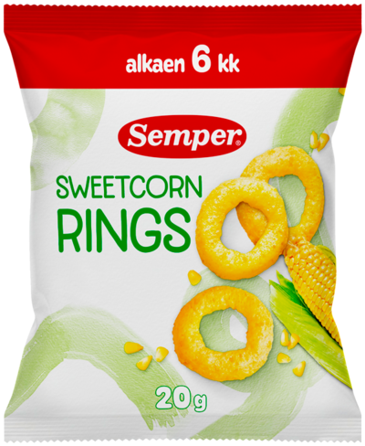 Semper Sweetcorn rings maissinaksu alkaen 6kk 20g luomu