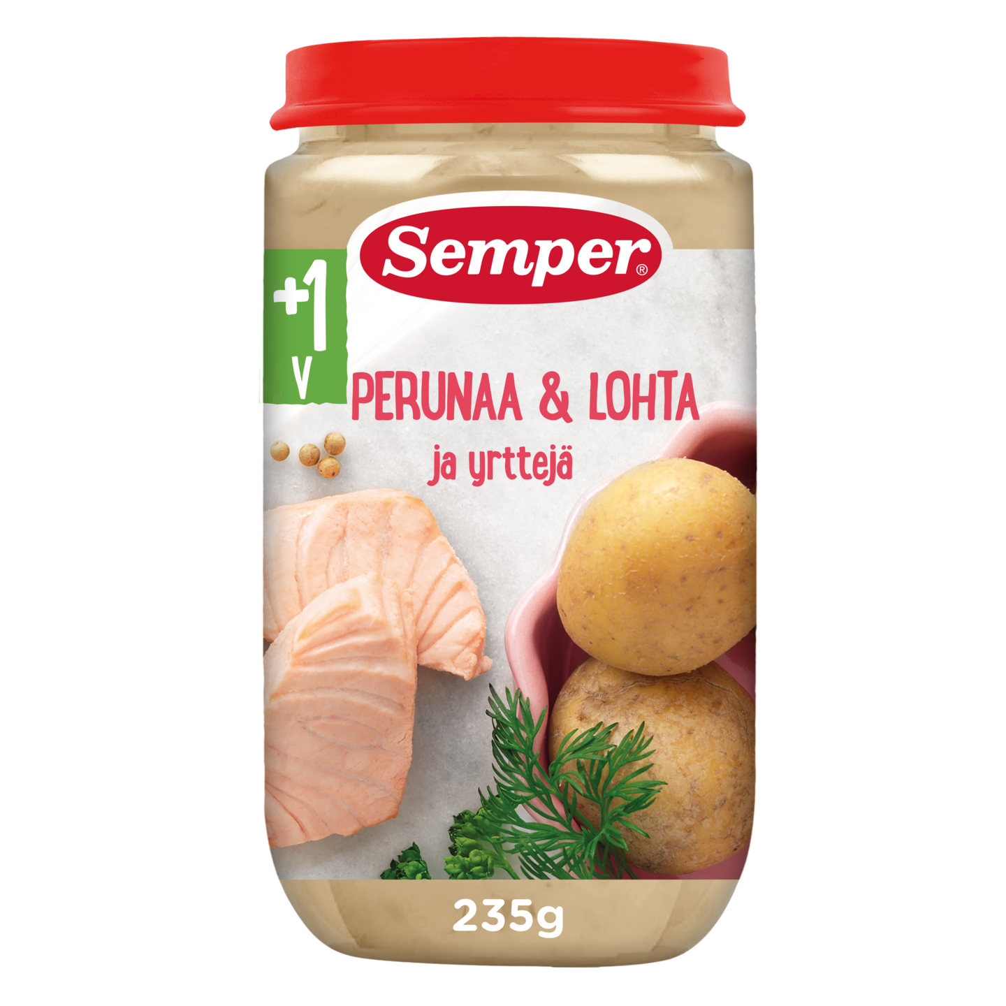 Semper Perunaa, lohta & yrttejä 235g 1v