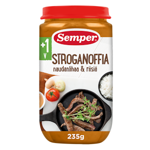 Semper Stroganoffia nauhanlihaa & riisiä 235g 1v