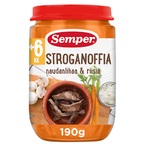 Semper Stroganoffia naudalihaa & riisiä 190g 6kk