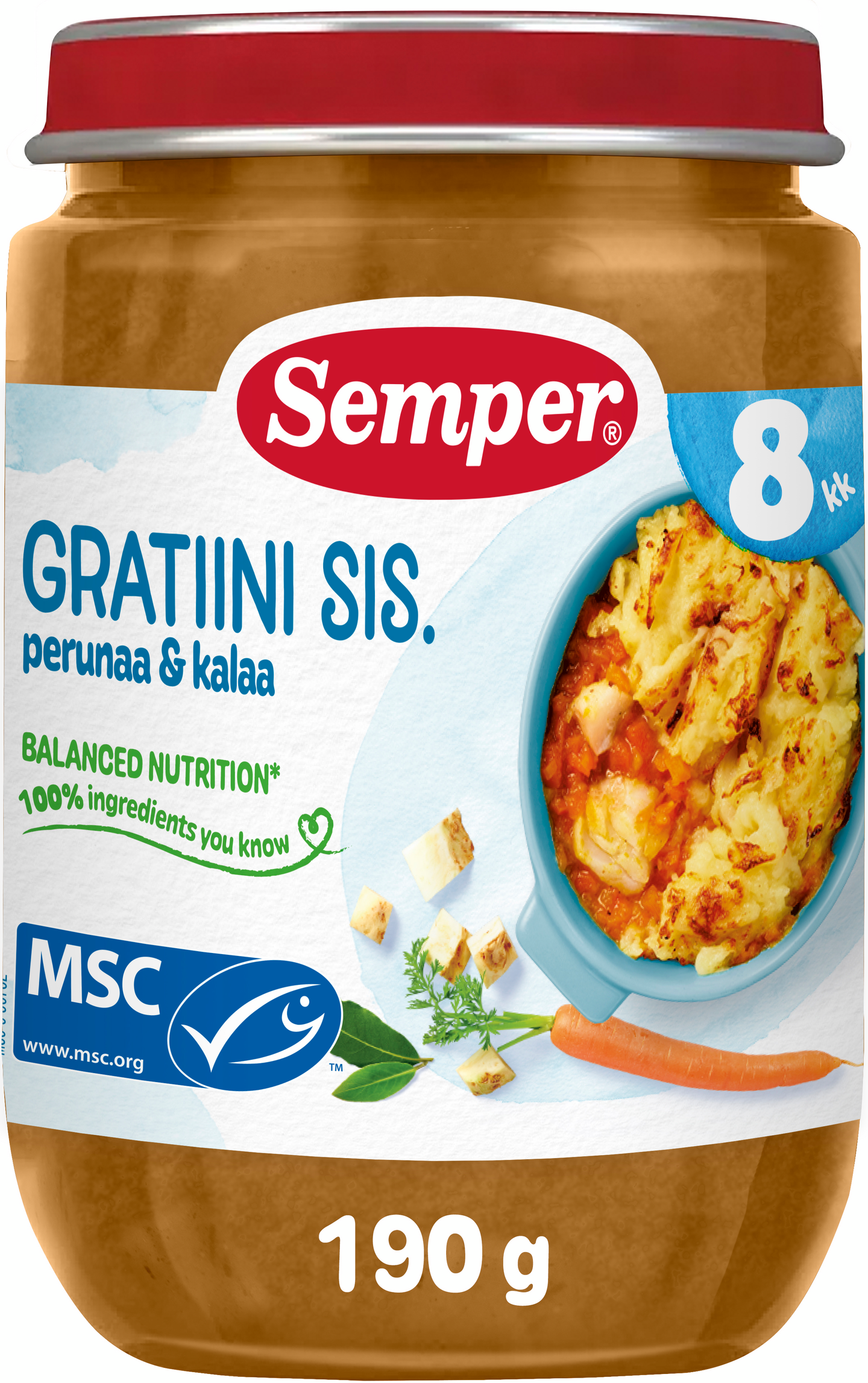 Semper Gratiini sis. perunaaa & kalaa 190g 8kk