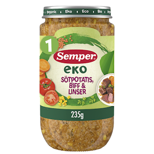 Semper EKO Bataattia naudanlihaa & linssejä 235g 1v