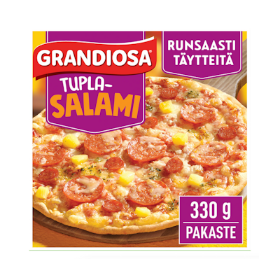 Grandiosa pizza Tuplasalami 330g kiviuunipizza pakaste