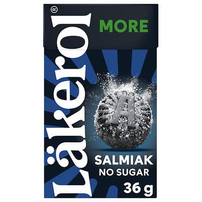 Läkerol More Salmiak sokeriton pastilli 30g