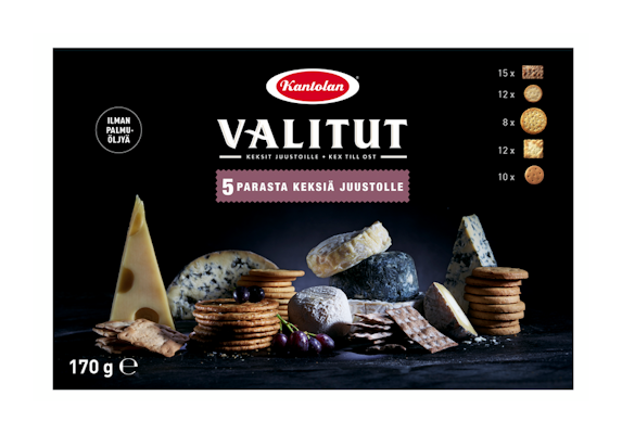 Kantolan Valitut 5 Parasta suolakeksilajitelma 170g