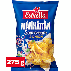 Estrella 275g Manhattan Sourcream & Onion Chips PUOLILAVA