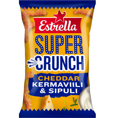 Estrella Super Crunch Cheddar 175g kermaviili sipuli