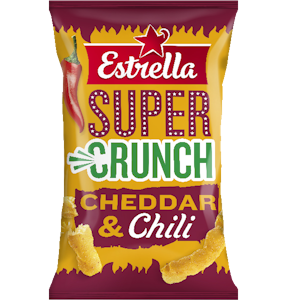 Estrella Super Crunch juustonaksu 175g cheddar-chili