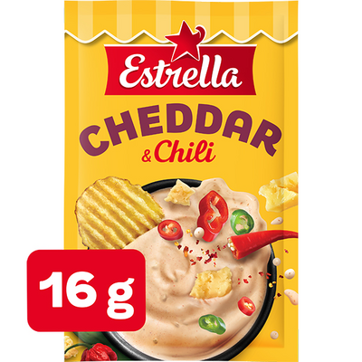 Estrella Cheddar & Chili dippimix 16g