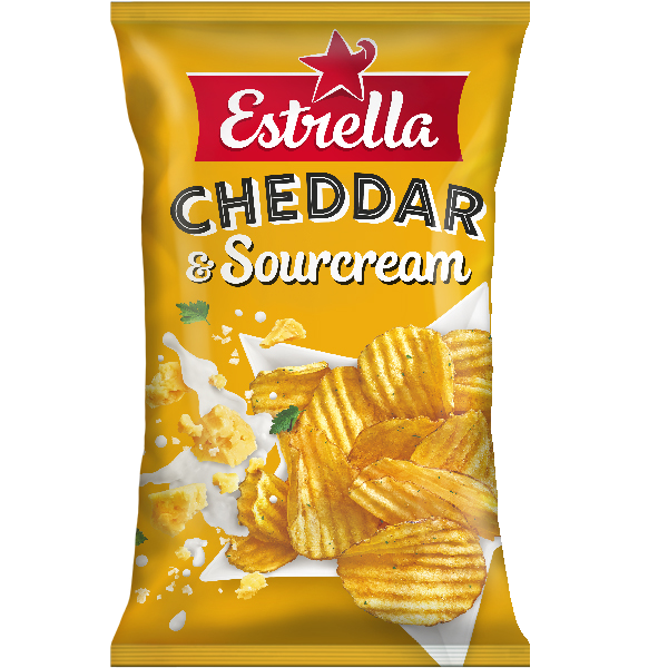 Estrella Cheddar & Sourcream chips 275g