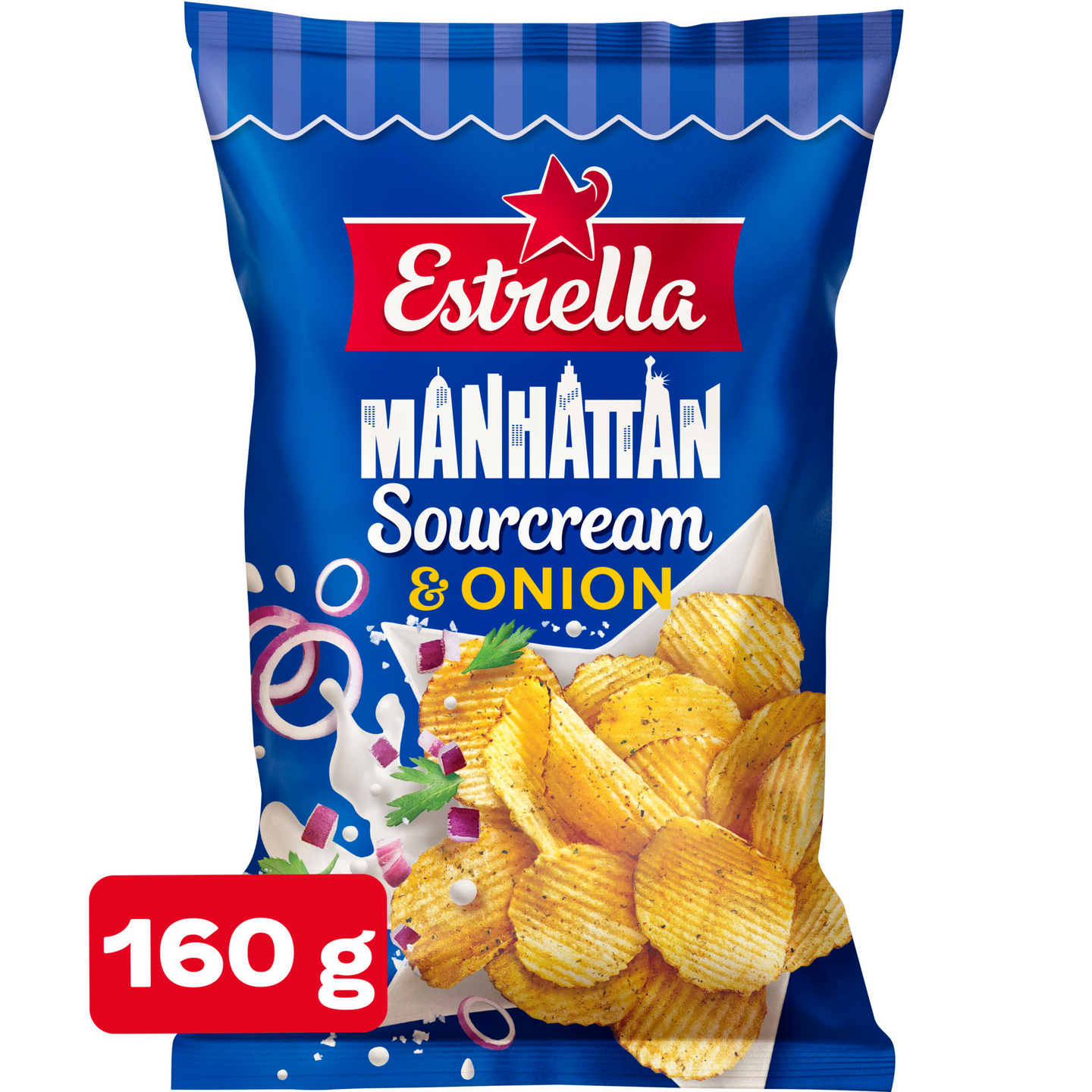 Estrella Manhattan Sourcream & Onion sipsi 160g