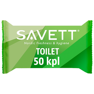 Savett Toilet uudelleensuljettava kosteuspyyhe 50kpl