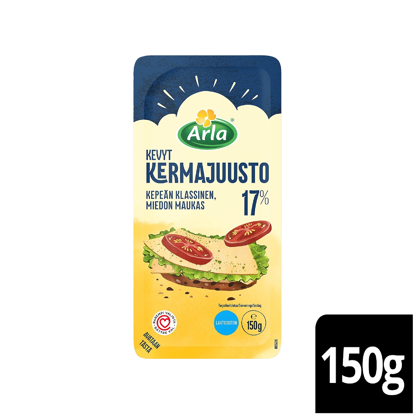 Arla Ketterä kermajuusto 17% viipale 150g
