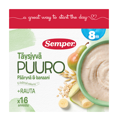 Semper hedelmäpuuro 480g 8kk päärynä banaani