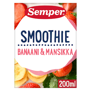 Semper Smoothie banaani ja mansikka 200ml alk 1v lastenruoka