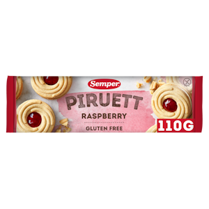 Semper Piruett vadelmatäytekeksi 110g gluteeniton