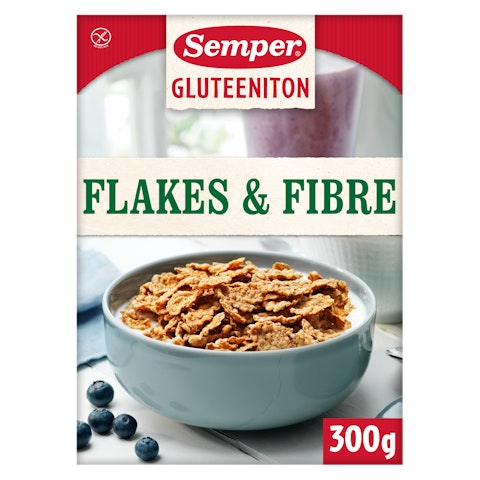 Semper Flakes & Fibre 300g gluteeniton kuitupitoiset hiutaleet