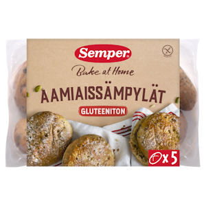 Semper Trio aamiaisleipä 5 x 60g gluteeniton