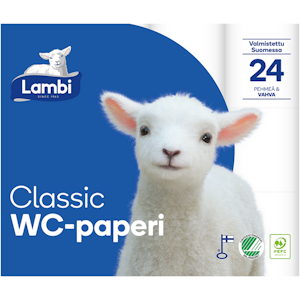 Lambi wc-paperi 24rl valkoinen perhepakkaus