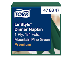 Tork Linstyle Dinner-lautasliina tummanvihreä 50kpl/39cm 1/4taitto