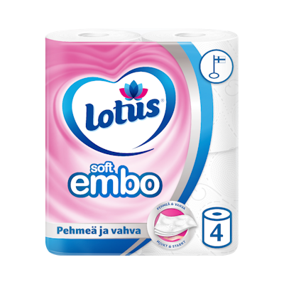 Lotus Soft Embo wc-paperi 4rl valkoinen