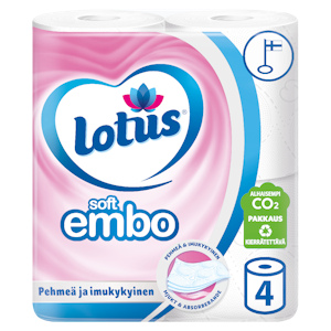 Lotus Soft Embo wc-paperi 4rl valkoinen