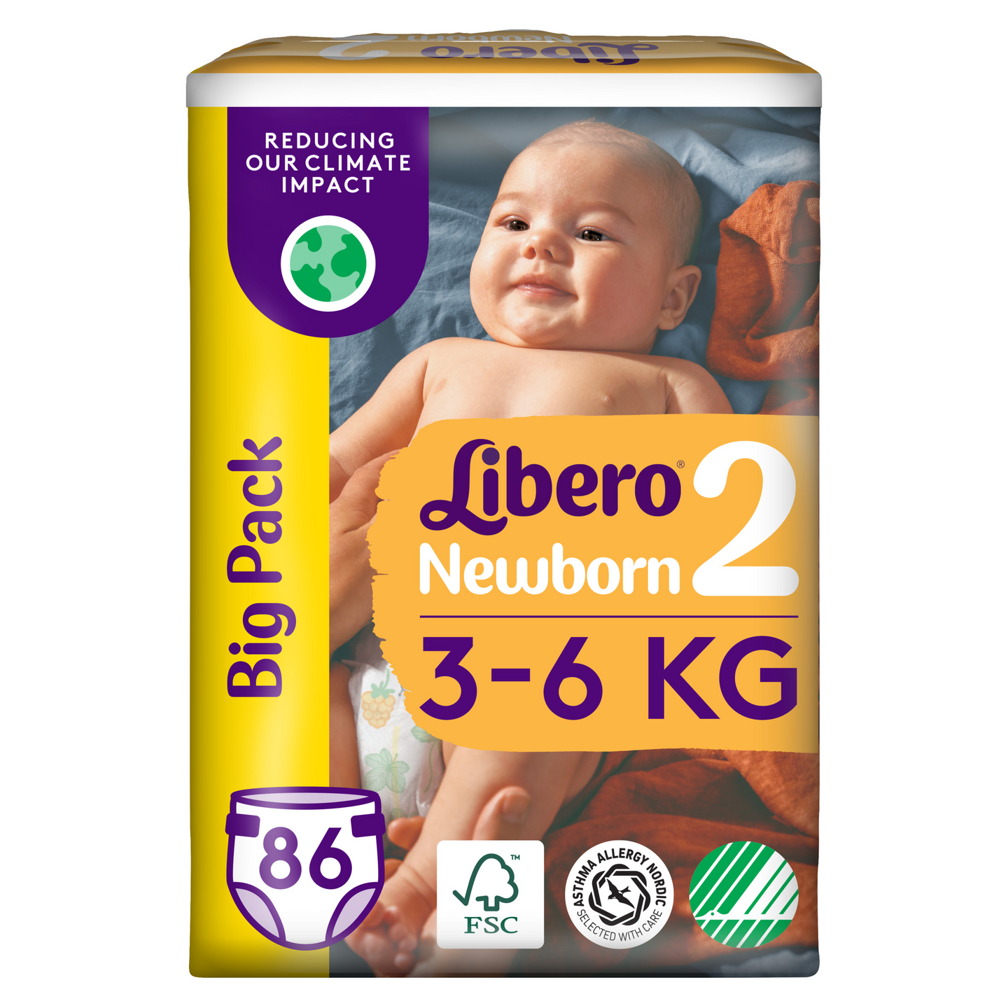 Libero Newborn teippivaippa koko2 3-6kg 86kpl