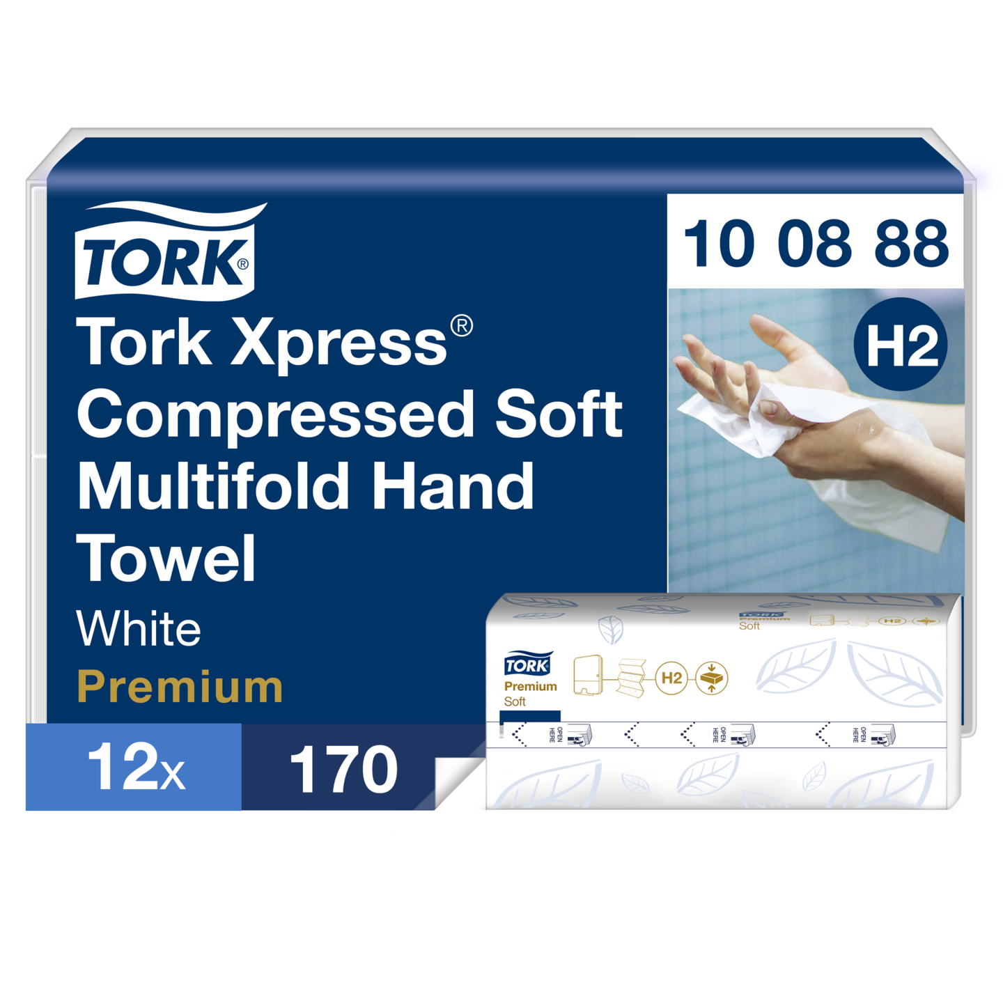 Tork Xpress Premium Compressed Soft Multifold käsipyyhe H2 12x170arkkia