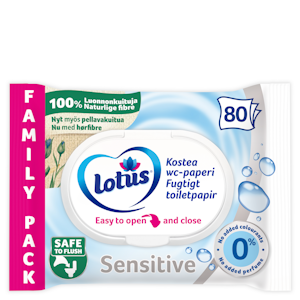 Lotus kostea wc-paperi Sensitive 80kpl