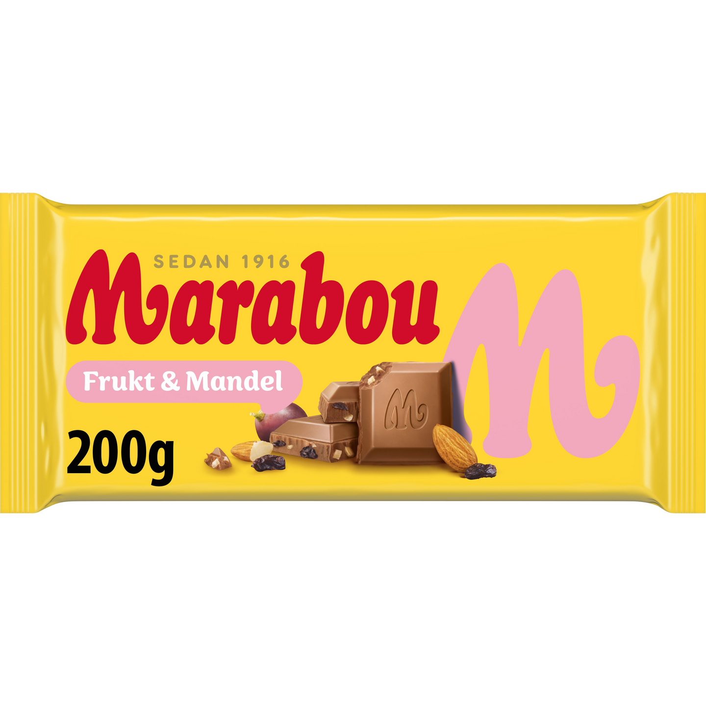 Marabou Frukt & Mandel maitosuklaalevy 200g