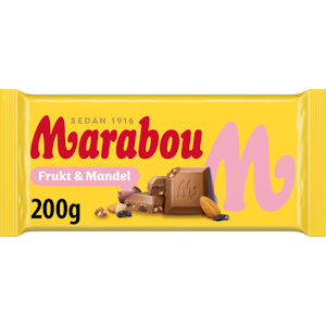 Marabou Frukt & Mandel maitosuklaalevy 200g