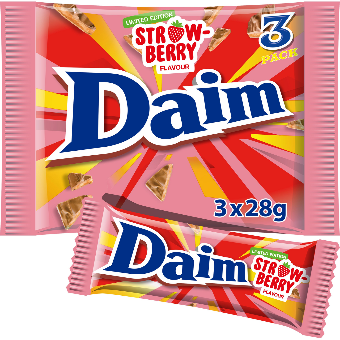 Daim Strawberry suklaapatukka 3-pack 84g