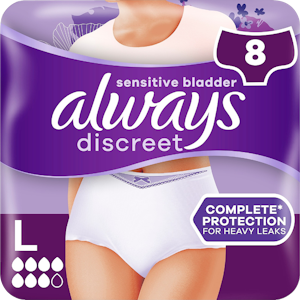 Always Discreet Complete Protection Plus L inkontinenssialushousut 8kpl