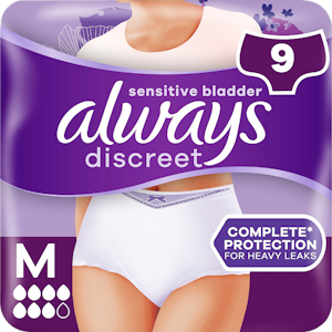 Always Discreet Complete Protection Plus M inkontinenssialushousut 9kpl