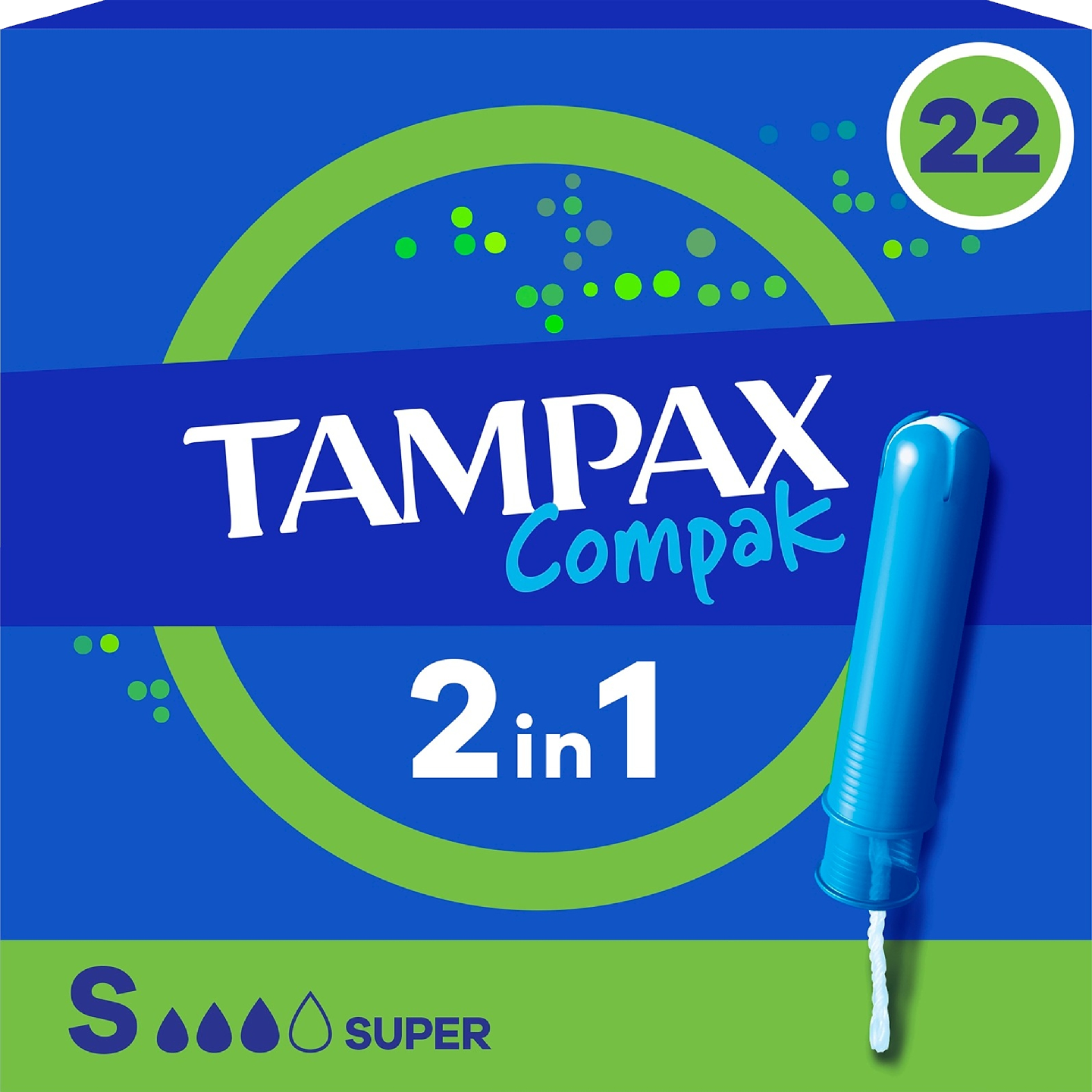 Tampax asetintamponi 22kpl Compak Super