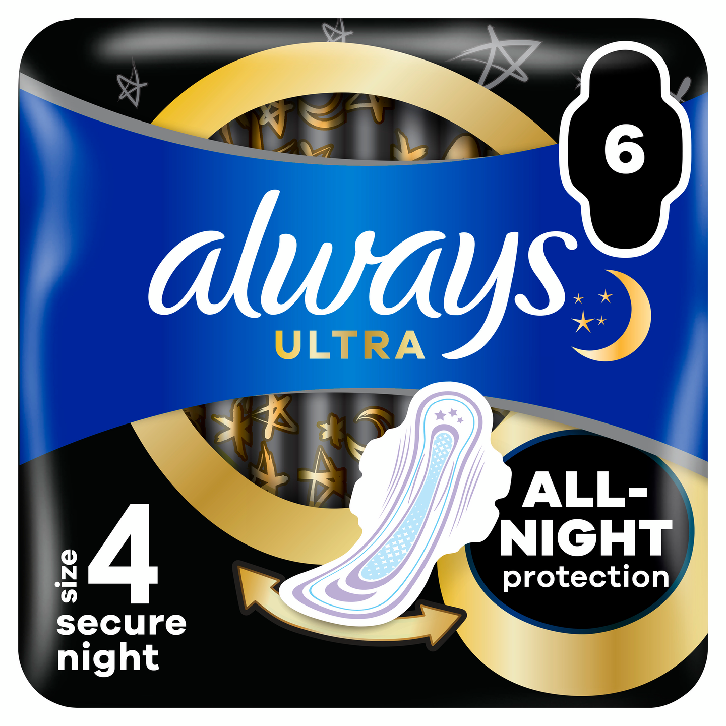 Always yöside 6kpl Ultra Secure Night 4 with Wings
