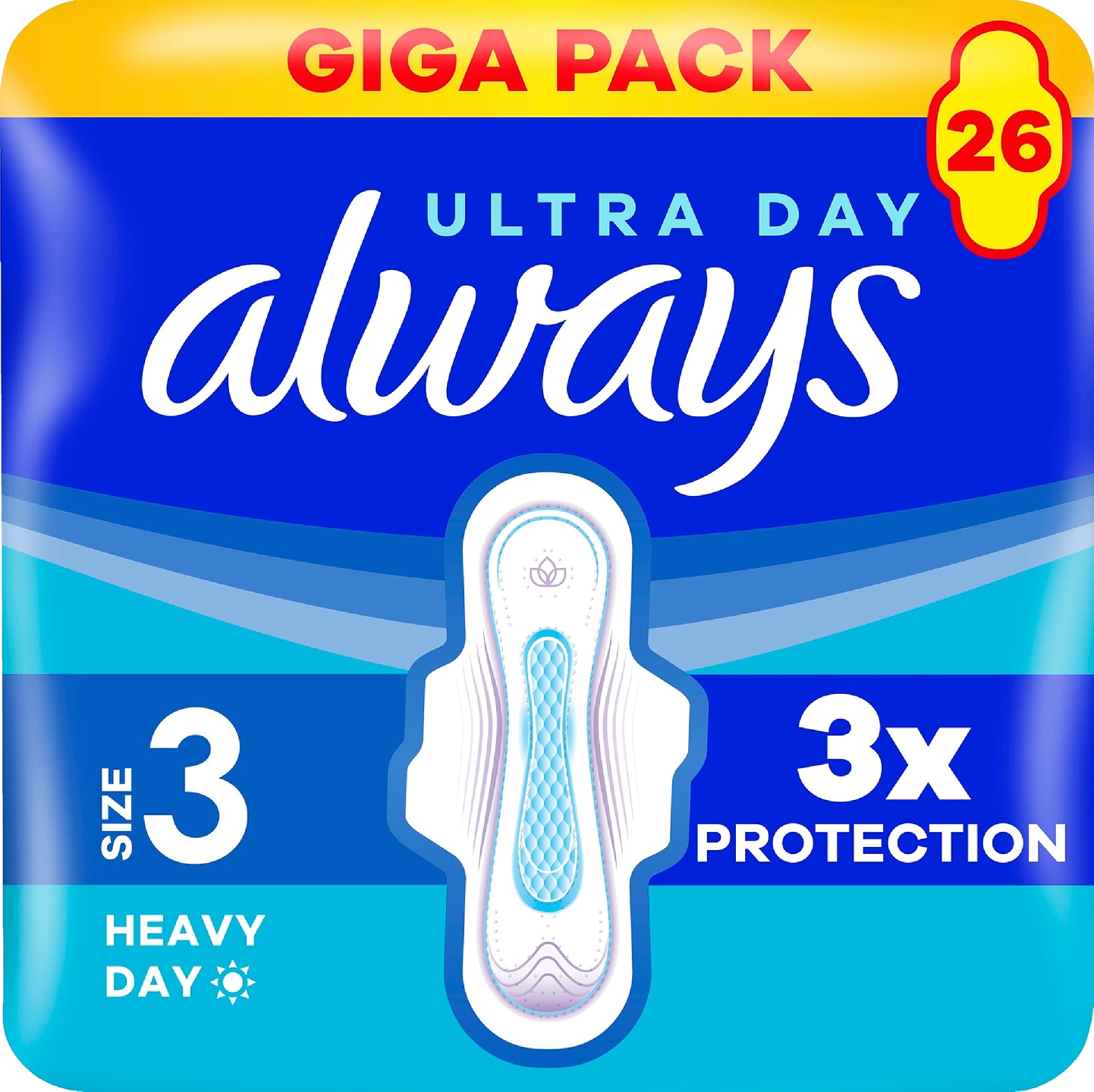 Always terveysside Ultra Long Plus 3 siivekkeillä giga pack 26kpl