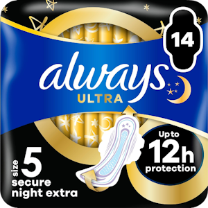 Always yöside 14kpl Ultra Secure Night Extra 5 wings