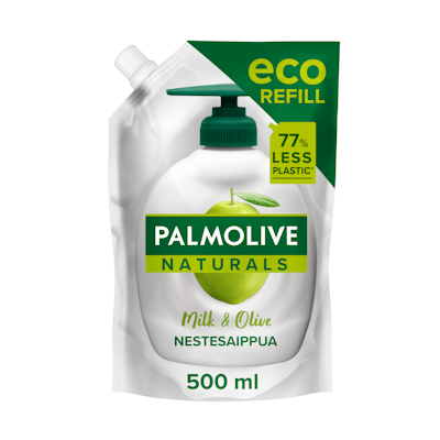 Palmolive Naturals nestesaippua 500ml Olive Milk täyttöpussi