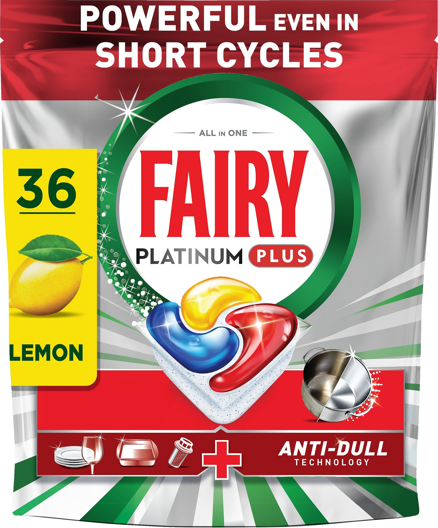 Fairy Platinum Plus All in One Anti-Dull 36kpl konetiskitabletti