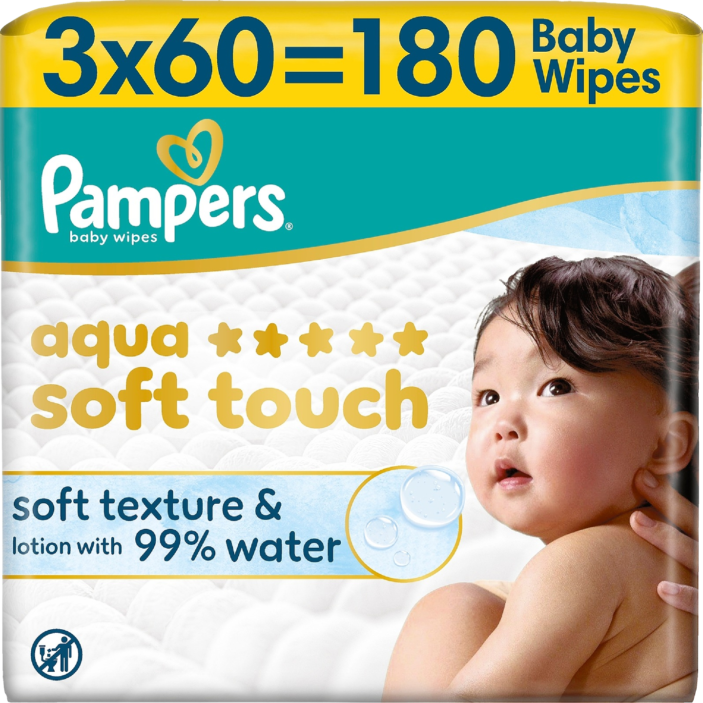 Pampers Aqua Soft Touch puhdistuspyyhe 3x60kpl