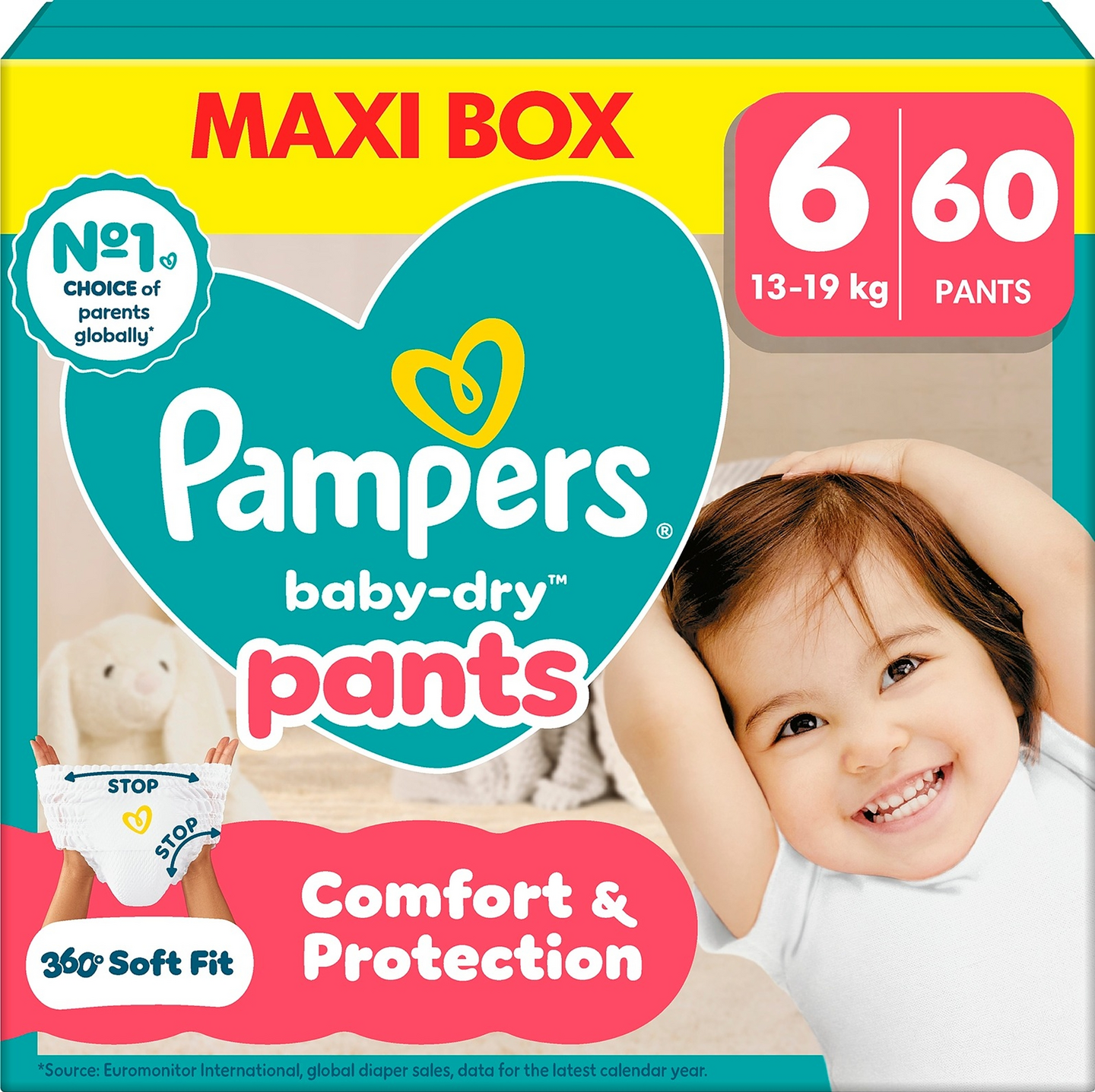 Pampers BabyDry Pants S6 13-19 kg 60kpl housuvaippa Maxi box