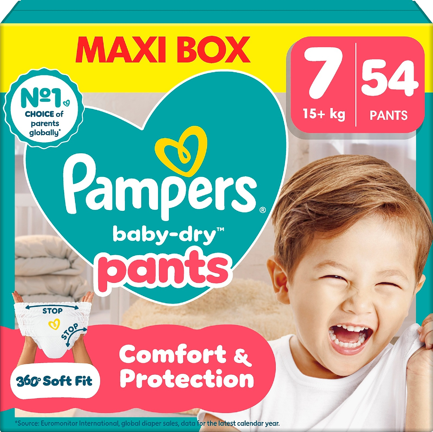 Pampers Baby Dry Pants S7 15+ kg 54kpl housuvaippa Maxi box