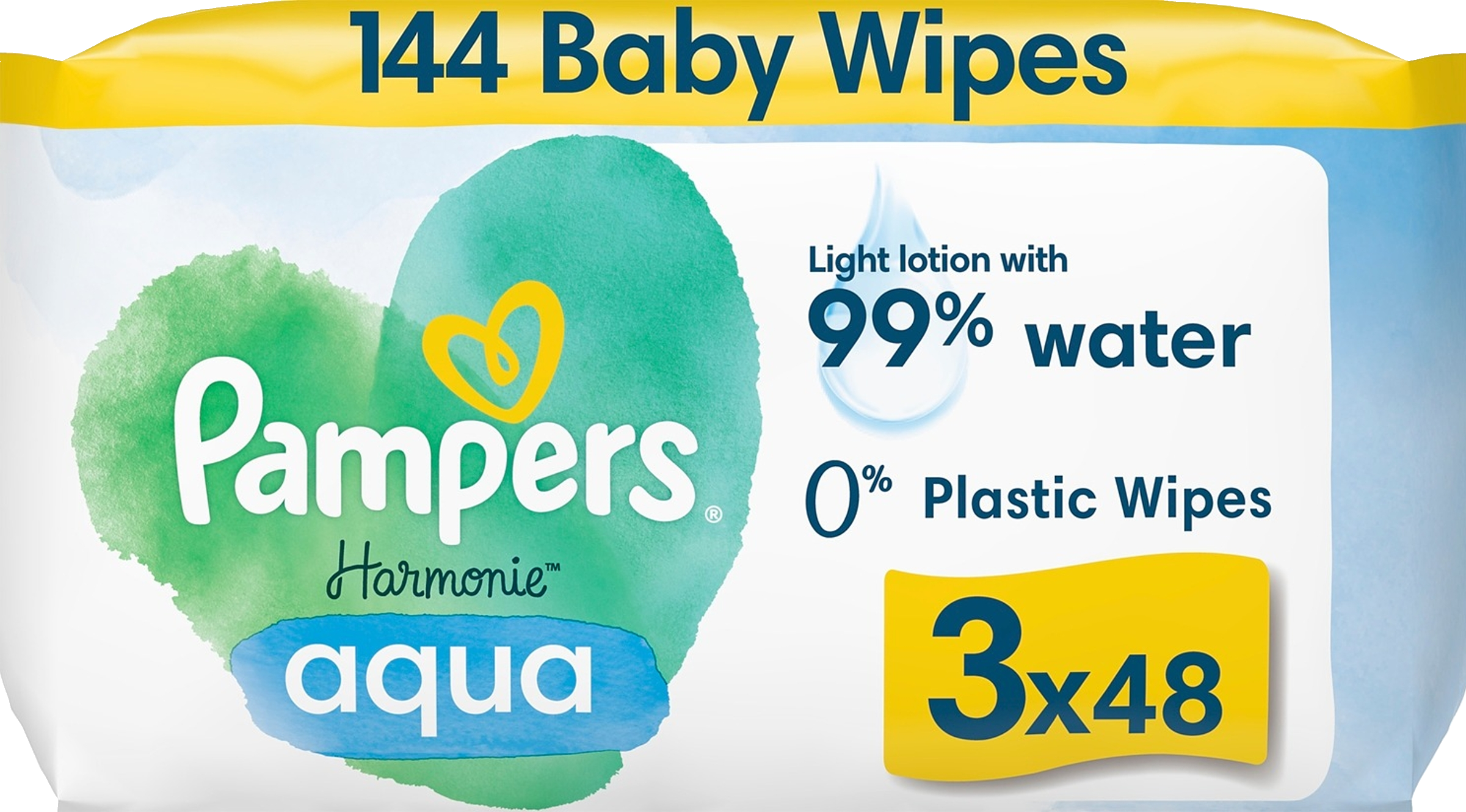 Pampers Harmonie Aqua 3x48kpl puhdistuspyyhe