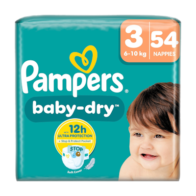 Pampers teippivaippa 54kpl Baby Dry S3 6-10kg