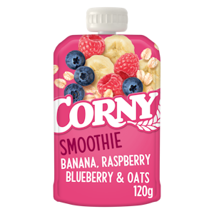 Corny smoothie banaani, vadelma, mustikka ja kaura 120g