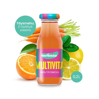 Mehuiza 100% appelsiini-porkkana-sitruuna ACE monivitamiini täysmehu 0,2L
