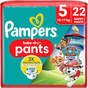 Pampers Baby Dry Nappy Pants S5 12-17kg 22kpl Paw Patrol housuvaippa