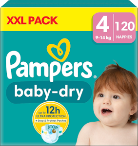 Pampers XXL BabyDry S4 9-14kg 120kpl teippivaippa